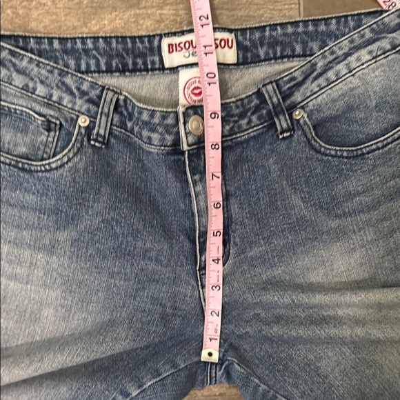 Bisou Bisou Blue and Black Flare Wide Leg Jeans - Picture 12 of 14
